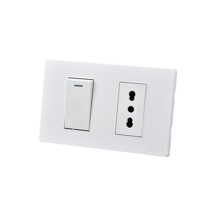 Interruptor Armado 9/12 16A + Tomacorriente 16A Blanco SEC