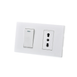 Interruptor Armado 9/12 16A + Tomacorriente 16A Blanco SEC