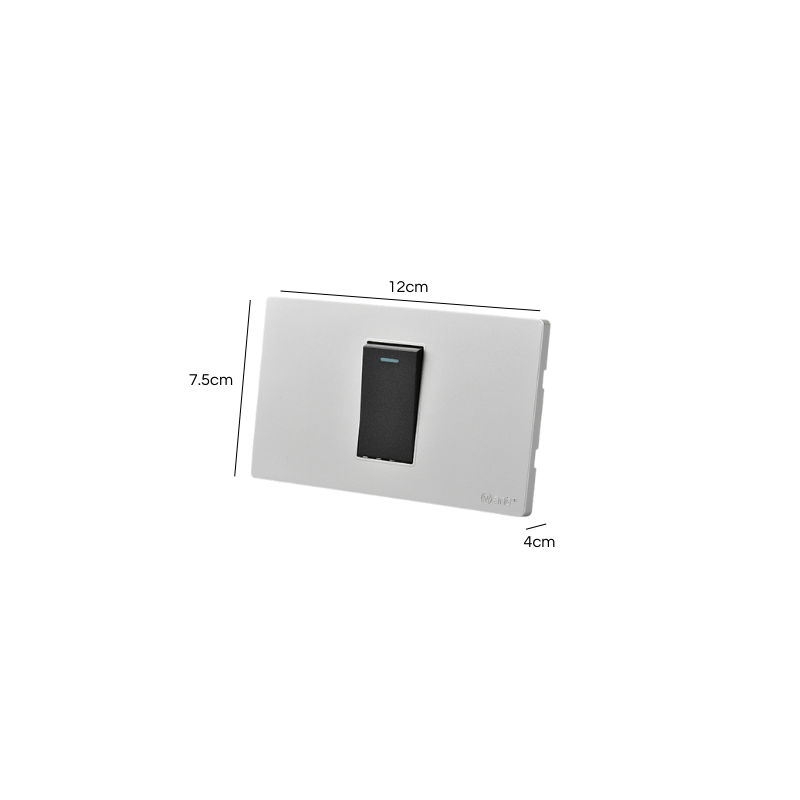 Interruptor Simple Puenteado 9/12 16A Plateado/Negro