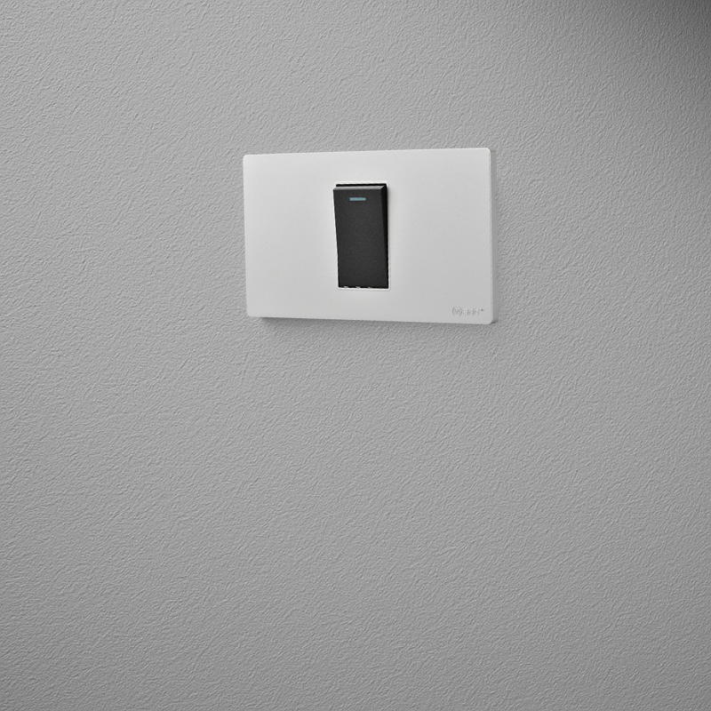 Interruptor Simple Puenteado 9/12 16A Plateado/Negro