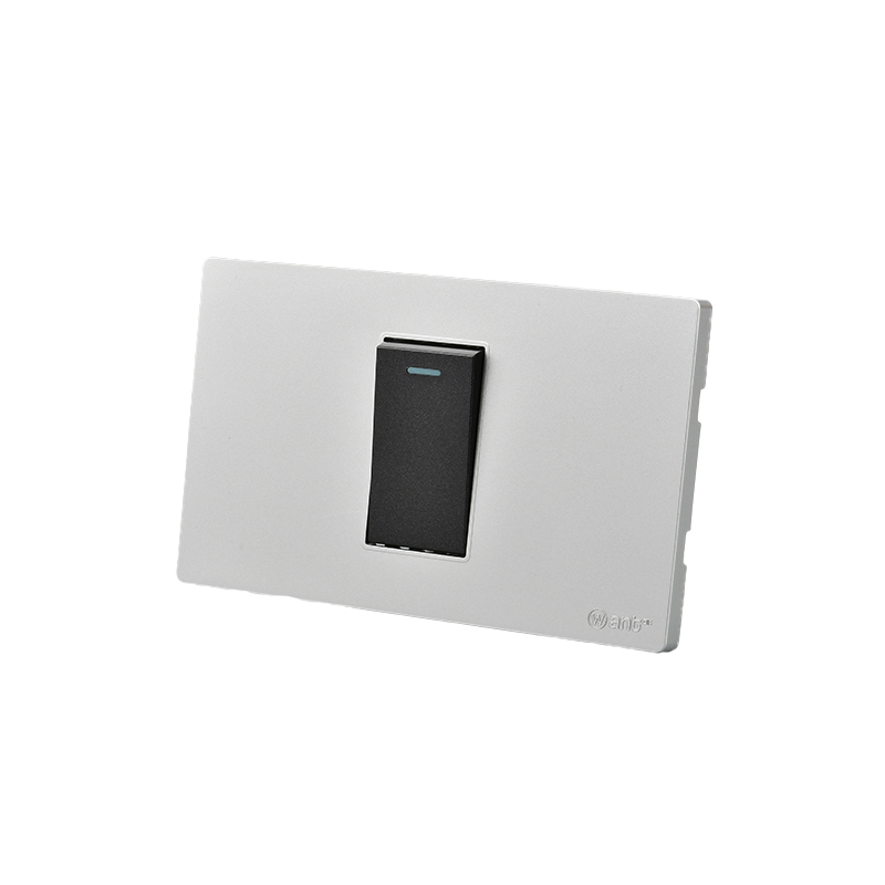 Interruptor Simple Puenteado 9/12 16A Plateado/Negro