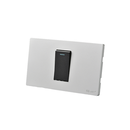 Interruptor Simple Puenteado 9/12 16A Plateado/Negro