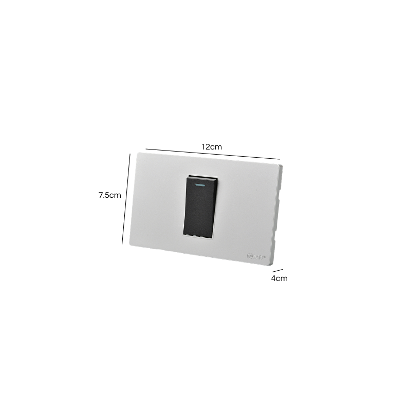 Interruptor Simple 9/24 16A Plateado/Negro