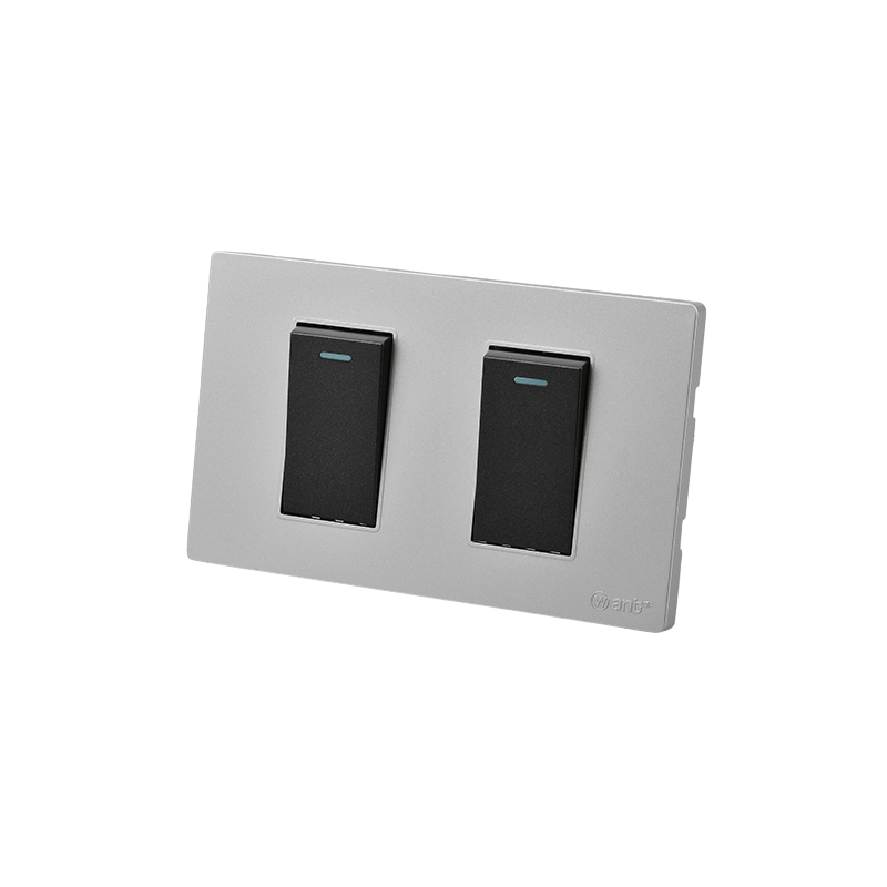 Interruptor Doble Armado 9/12 16A Plateado/Negro SEC