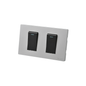Interruptor Doble Armado 9/12 16A Plateado/Negro SEC