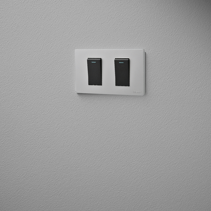Interruptor Doble Armado 9/12 16A Plateado/Negro SEC