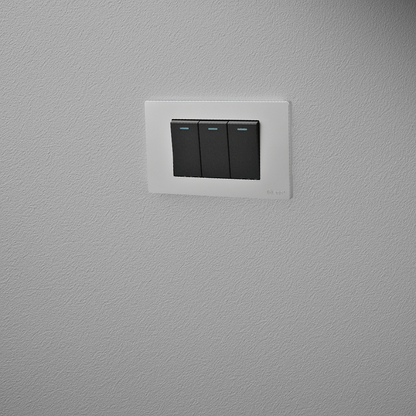 Interruptor Triple Armado 9/12 16A Plateado/Negro SEC
