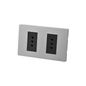 Tomacorriente Doble Puenteado Armado 10A Plateado/Negro SEC