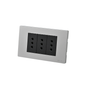 Tomacorriente Triple Puenteado Armado 10A Plateado/Negro SEC