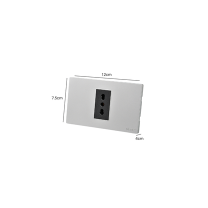 Tomacorriente Simple Puenteado Armado 16A Plateado/Negro SEC