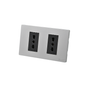 Tomacorriente Doble Puenteado Armado 16A Plateado/Negro SEC
