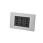Tomacorriente Triple Puenteado Armado 16A Plateado/Negro SEC