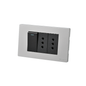 Interruptor Puenteado Armado 9/12 16A + 2 Tomacorrientes 10A Plateado/Negro SEC