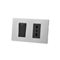 Interruptor Puenteado Armado 9/12 16A + Tomacorriente 16A Plateado/Negro SEC