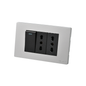 Interruptor Puenteado Armado 9/12 16A + 2 Tomacorrientes 16A Plateado/Negro SEC