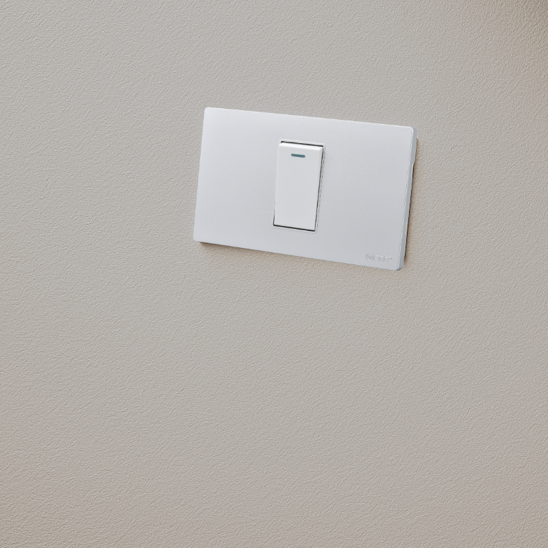 Interruptor Simple Armado 9/24 16A Plateado