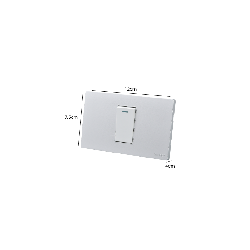 Interruptor Simple Armado 9/24 16A Plateado