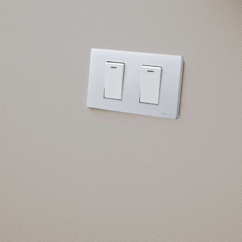 Interruptor Doble Armado 9/24 16A Plateado  SEC