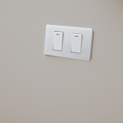 Interruptor Doble Armado 9/24 16A Plateado  SEC
