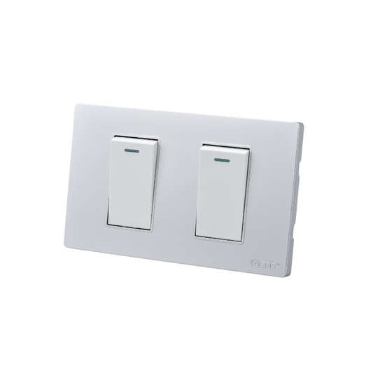 Interruptor Doble Armado 9/24 16A Plateado  SEC