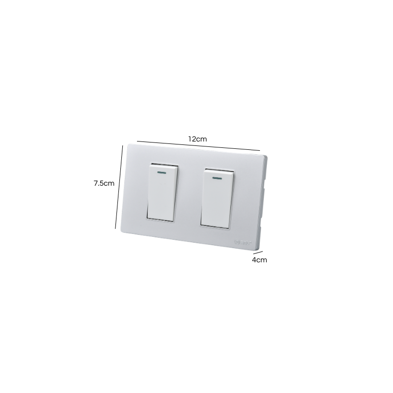 Interruptor Doble Armado 9/24 16A Plateado  SEC