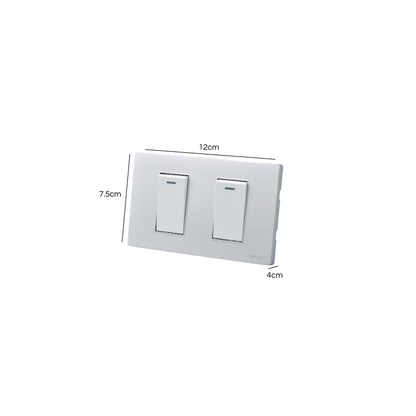 Interruptor Doble Armado 9/24 16A Plateado  SEC