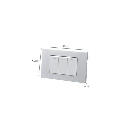 Interruptor Triple Armado 9/12 16A Plateado SEC