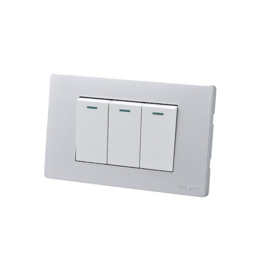 Interruptor Triple Armado 9/12 16A Plateado SEC