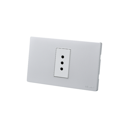 Tomacorriente Simple Puenteado Armado 10A Plateado SEC