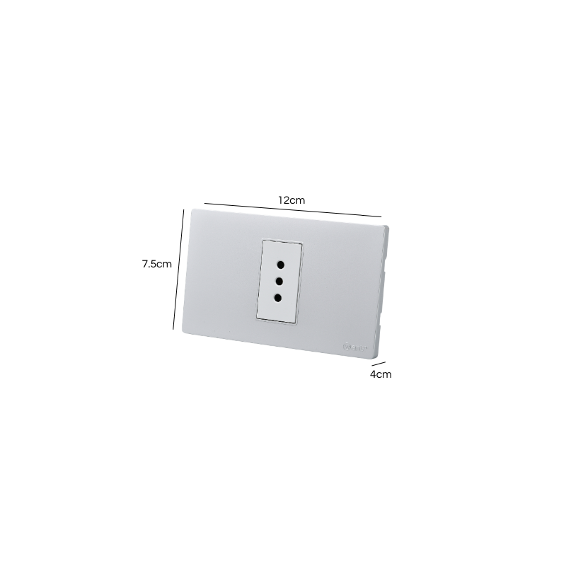 Tomacorriente Simple Puenteado Armado 10A Plateado SEC