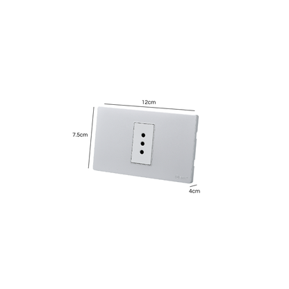 Tomacorriente Simple Puenteado Armado 10A Plateado SEC