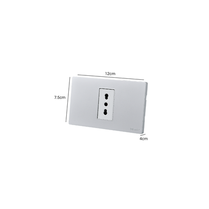 Tomacorriente Simple Puenteado Armado 16A Plateado SEC