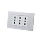 Tomacorriente Triple Puenteado Armado 16A Plateado SEC