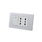 Interruptor Puenteado Armado 9/12 16A + 2 Tomacorrientes 16A Plateado SEC