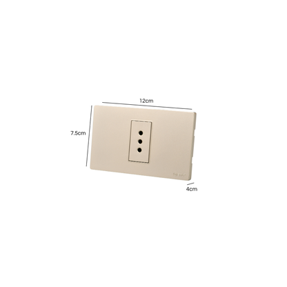 Tomacorriente Simple Puenteado Armado 10A Dorado SEC