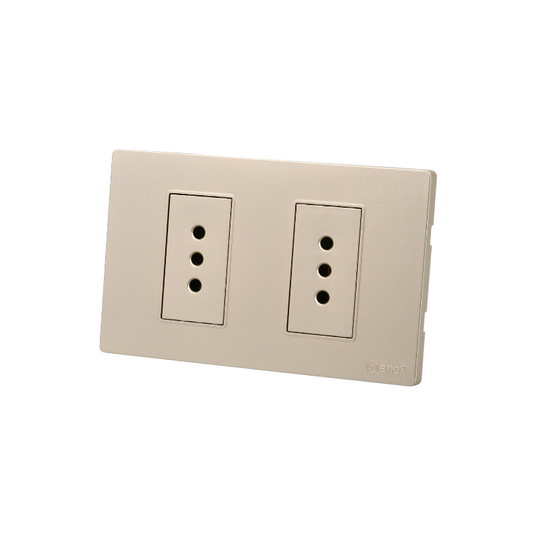 Tomacorriente Doble Puenteado Armado 10A Dorado SEC