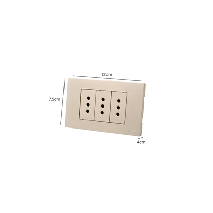 Tomacorriente Triple Armado 10A Dorado SEC