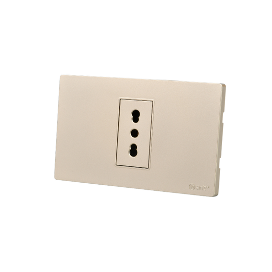 Tomacorriente Simple Puenteado Armado 16A Dorado SEC