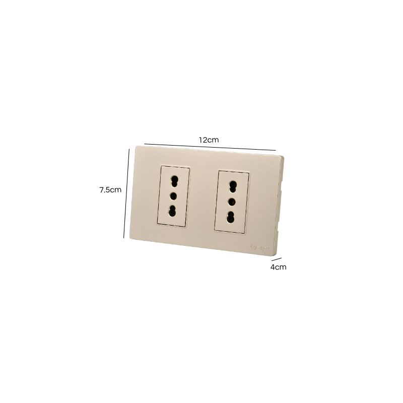 Tomacorriente Doble Armado 16A Dorado SEC