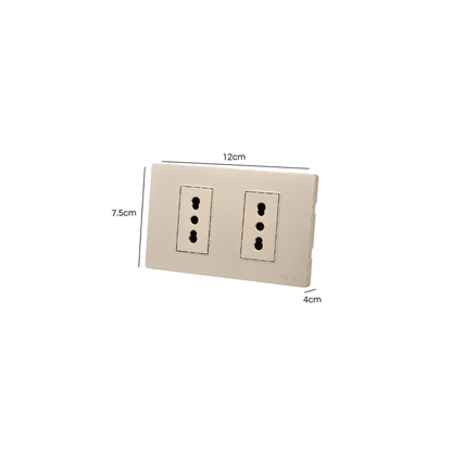 Tomacorriente Doble Armado 16A Dorado SEC