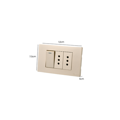 Interruptor Puenteado Armado 9/12 16A + 2 Tomacorrientes 10A Dorado  SEC