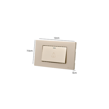 Interruptor Pulsador Simple 10A Dorado