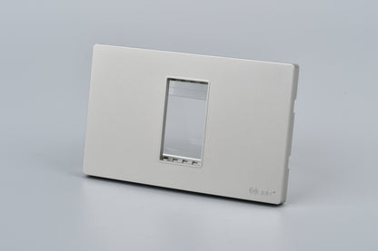 Placa Simple Metal Con Soporte Plateado/Negro