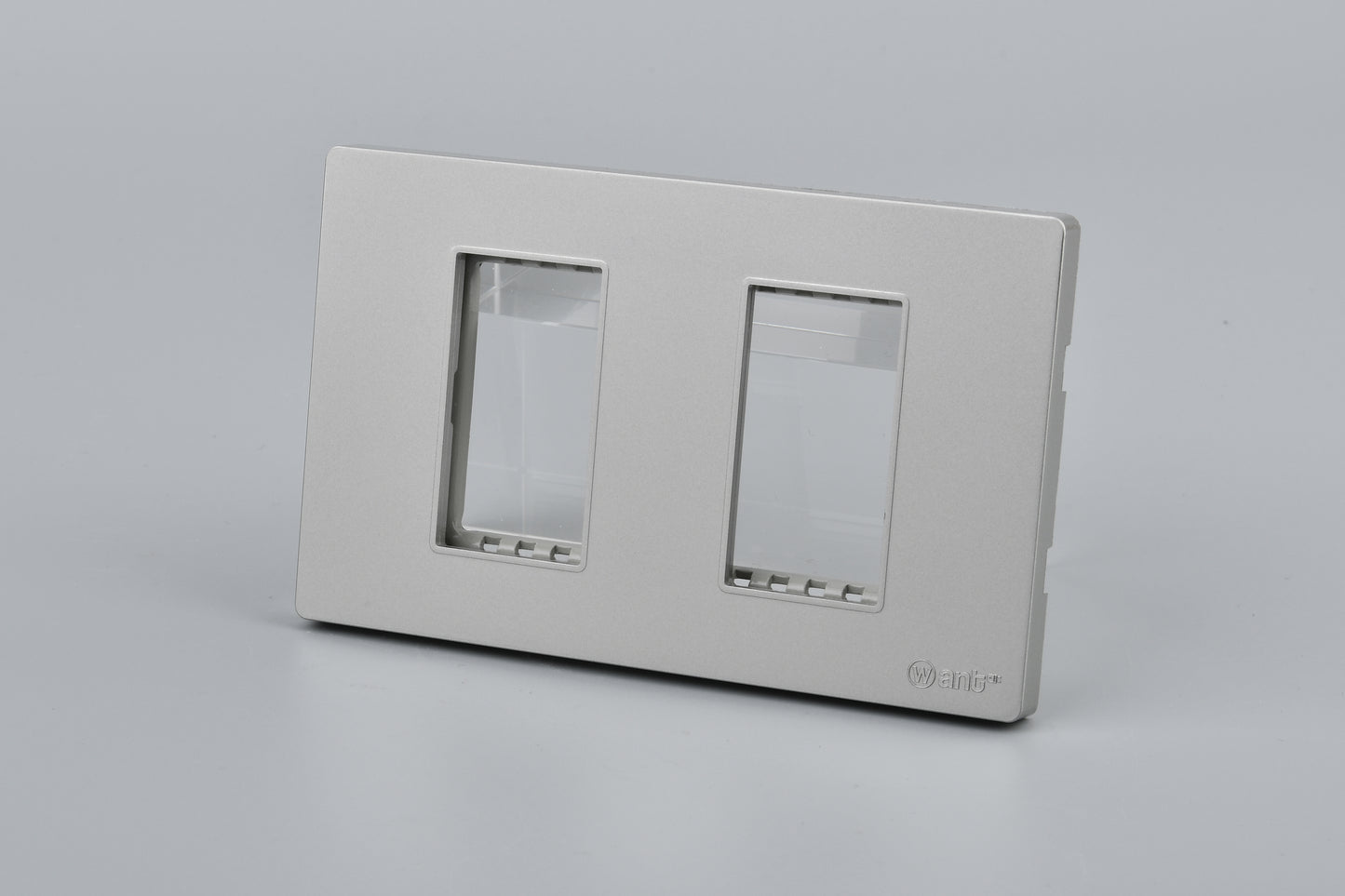 Placa Doble Metal Con Soporte Plateado/Negro