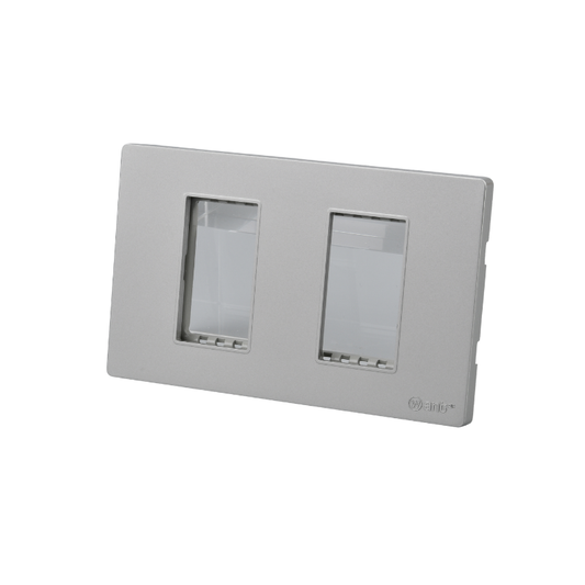 Placa Doble Metal Con Soporte Plateado/Negro
