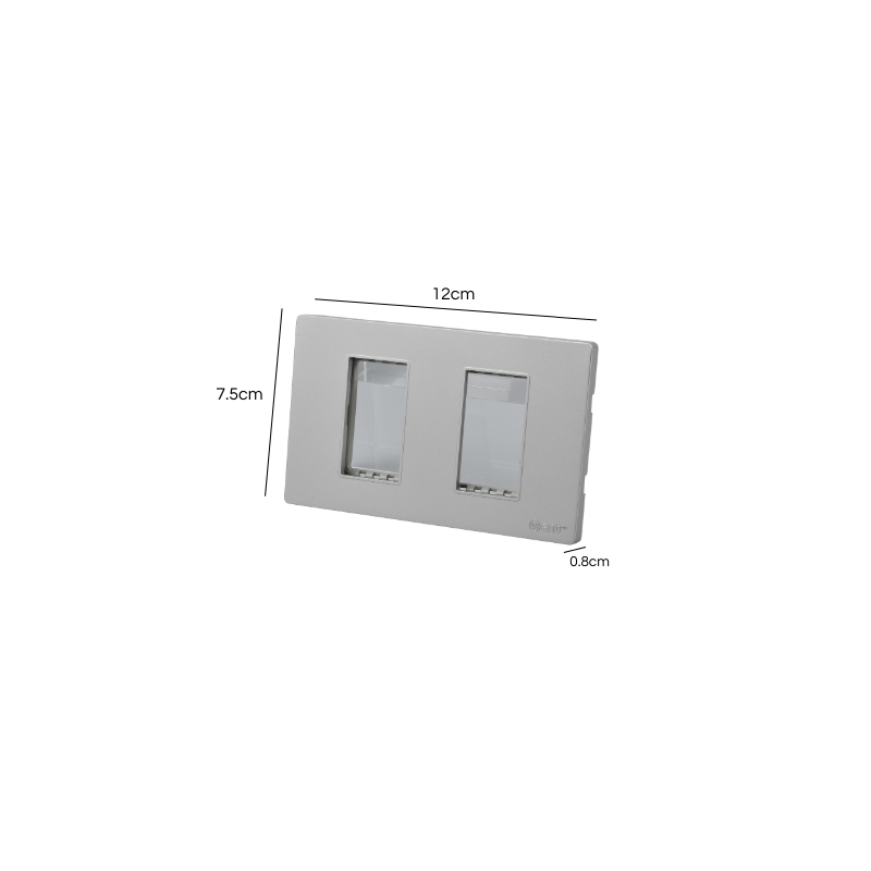 Placa Doble Metal Con Soporte Plateado/Negro