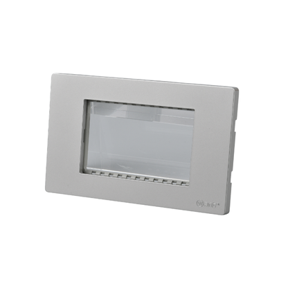 Placa Triple Metal Con Soporte Plateado/Negro