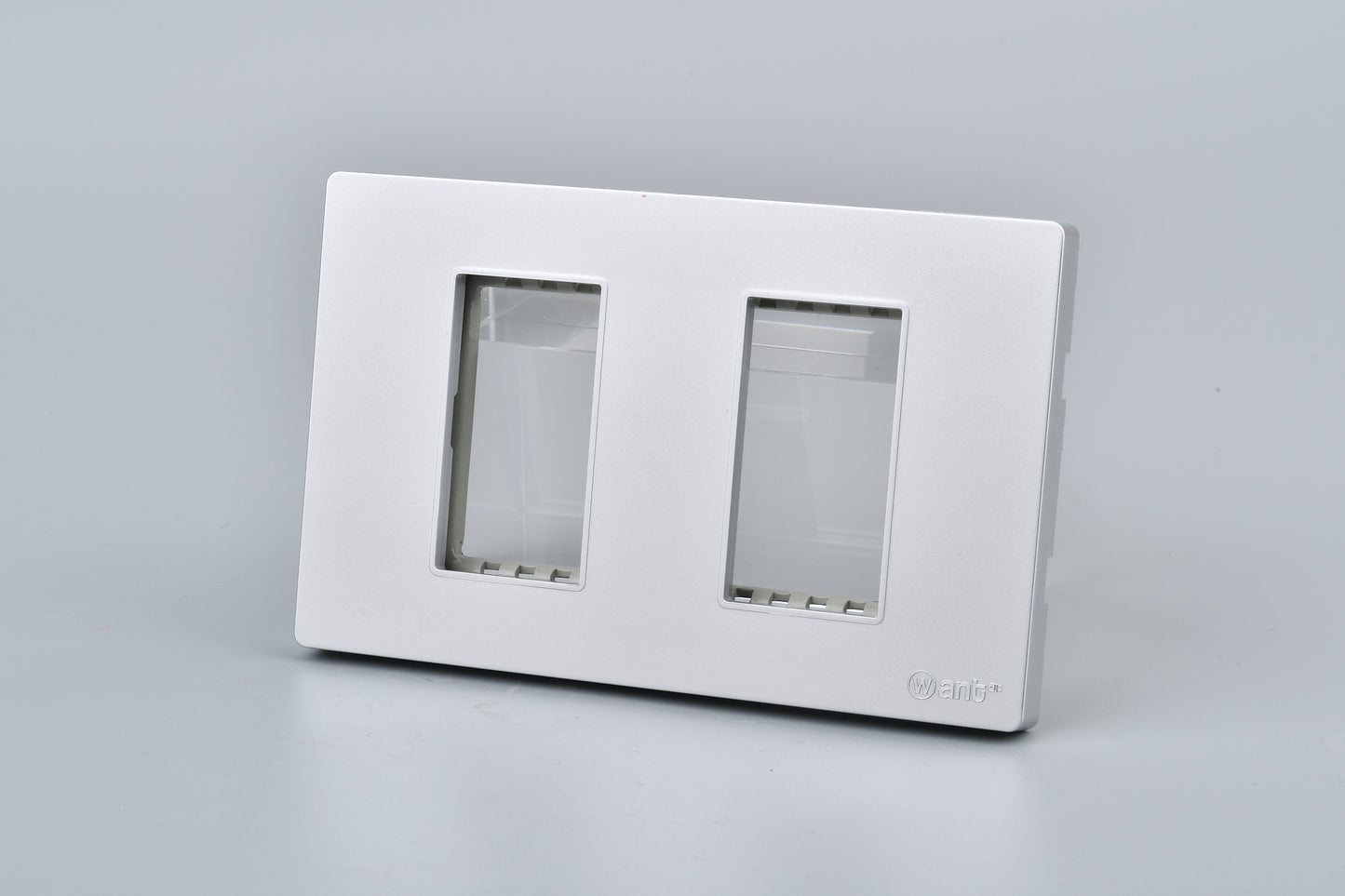 Placa Doble Metal Con Soporte Plateado