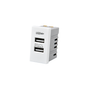 Modulo Doble Usb Met 250v Blanco