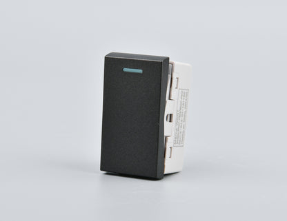 Modulo Interruptor Met 9/12 16A 250v Plateado/Negro